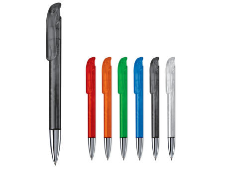 Kugelschreiber Atlas Transparent mit Metallspitze  bedrucken