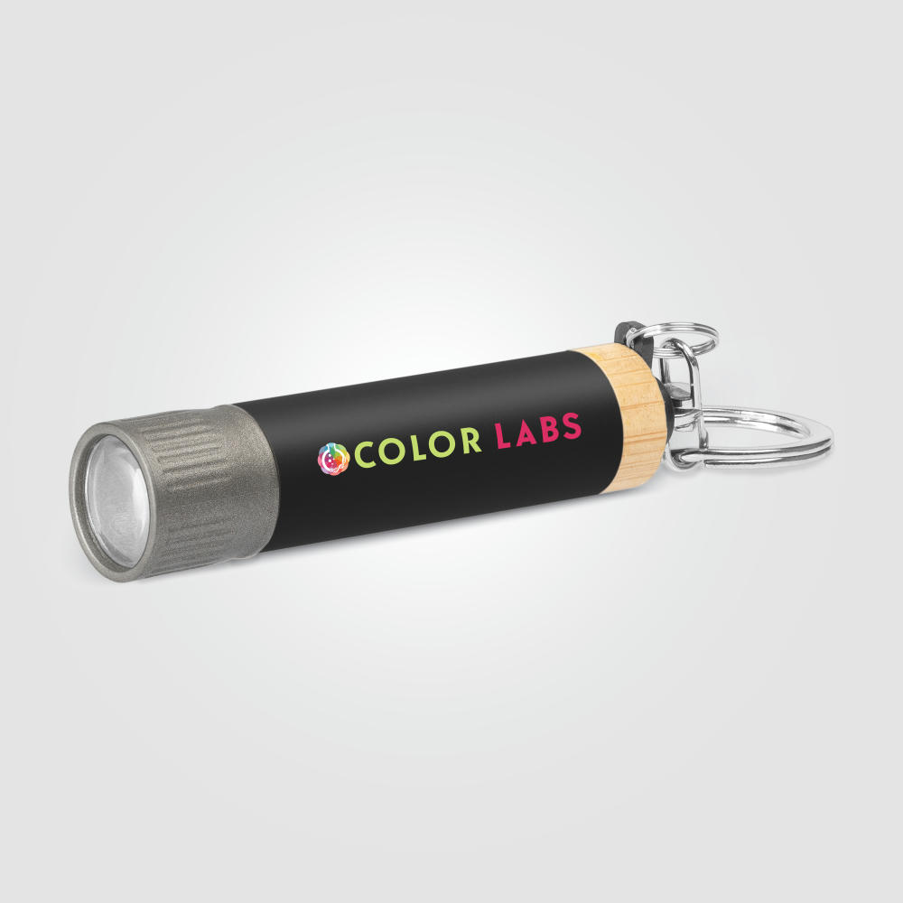 Product image Reborn Taschenlampe mit Schlüsselanhänger aus recyceltem Aluminium Werbeartikel