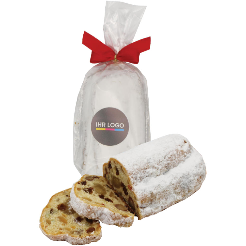 Product image Christstollen 250gr. mit bedruckten Aufkleber Werbeartikel