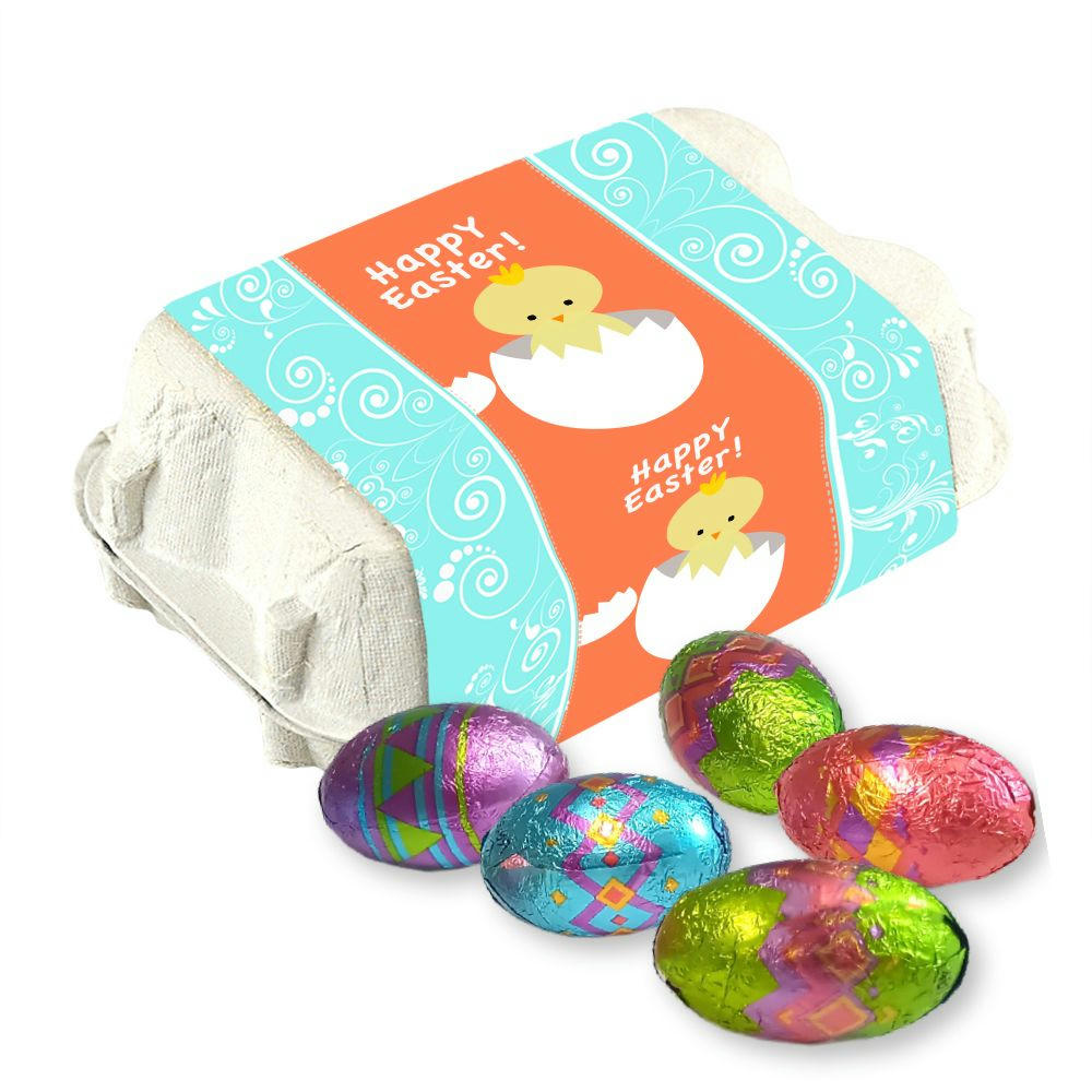 Product image Schoko Ostereier, ca. 25g, Eierkarton Werbeartikel