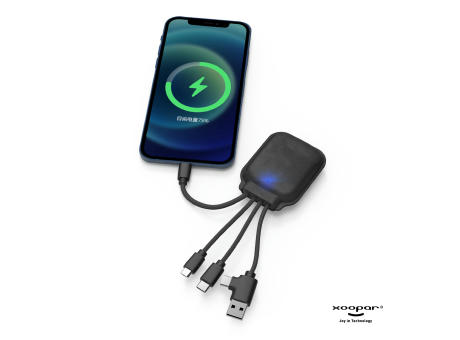 4001 | Xoopar Iné Gamma NFC Powerbank with Charging cables 3000mAh  bedrucken