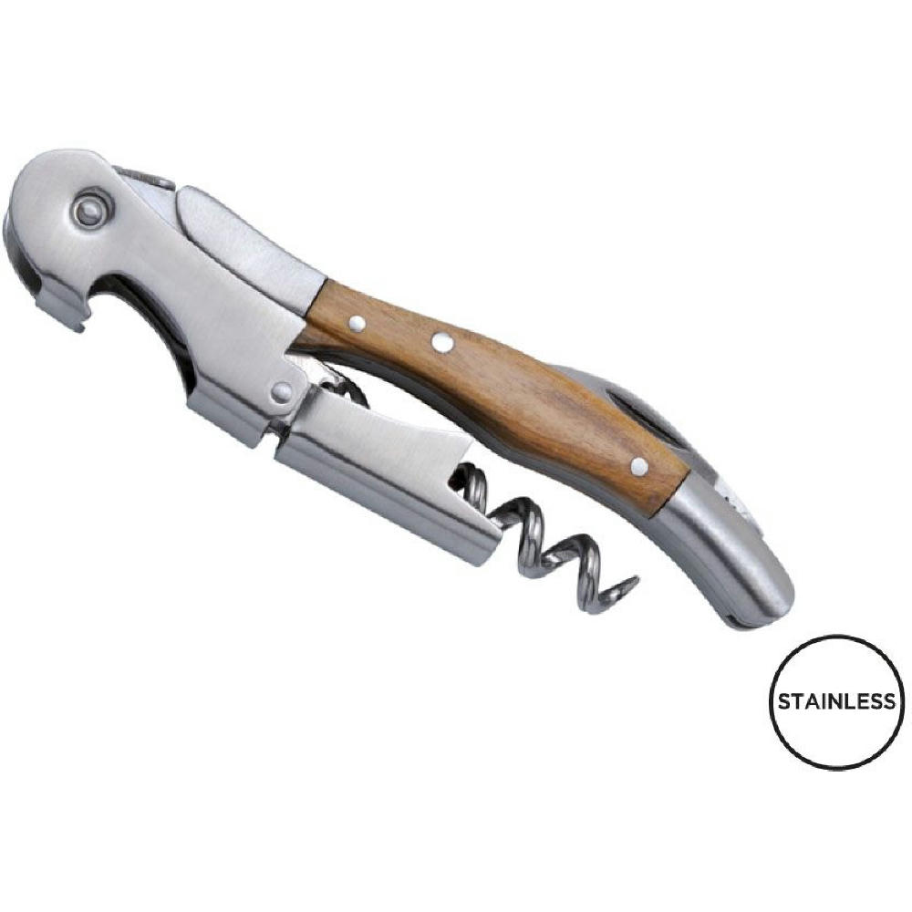 Product image Kellnermesser 'Grand Cru', Doppelhebel, Olivenholz Werbeartikel