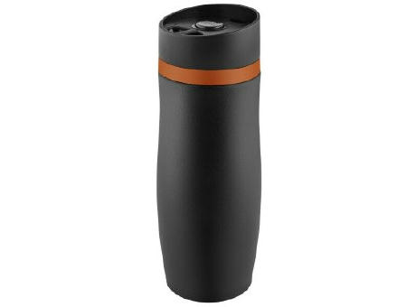 Product image Metmaxx® Thermobecher "CremaExtensaNero" schwarz/Ring orange bedrucken