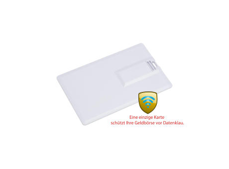 USB-Stick Credit Card 5 mit RFID Blocker USB 2.0 COB   1 GB Weiß bedrucken