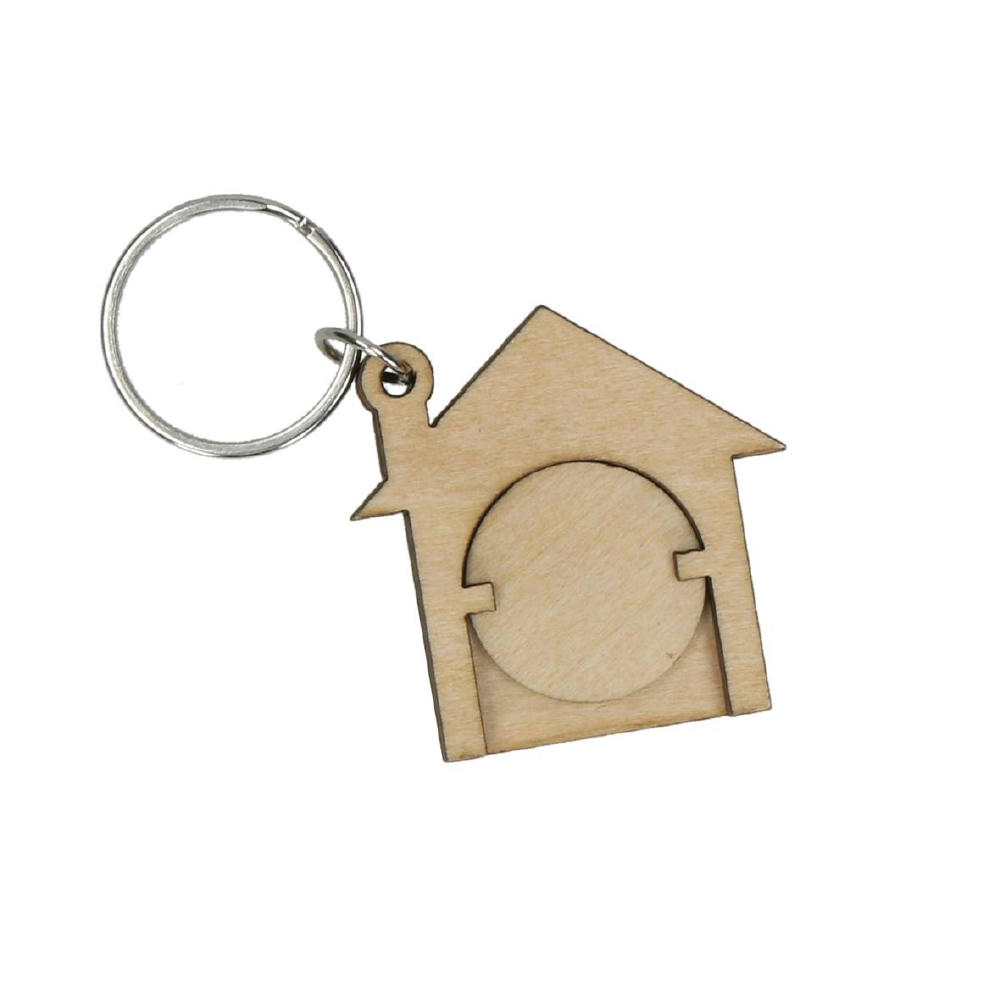 Product image Holzchip-Schlüsselanhänger "House" Werbeartikel
