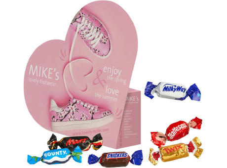 Konturen-Schachtel "Herz" mit Celebrations® Werbeartikel