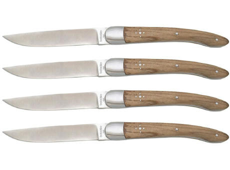 Product image Set mit 4 Tafelmessern 'Heritage', Olivenholz Werbeartikel