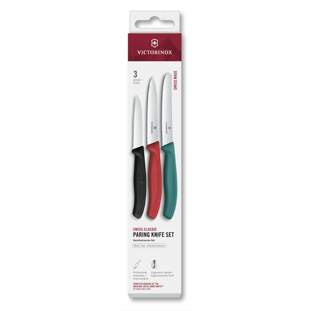 Product image Swiss Classic, Gemüsem. Set, 3tlg, gerade/Wellen,grün/rot/schwarz Werbeartikel