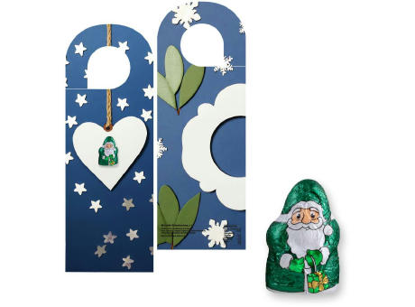 Product image Mini Schoko-Weihnachtsmänner vegan, ca. 7g, Türhänger bedrucken