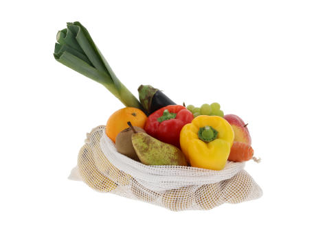 Wiederverwendbare Lebensmitteltasche OEKO-TEX® Baumwolle 40x45cm Werbeartikel