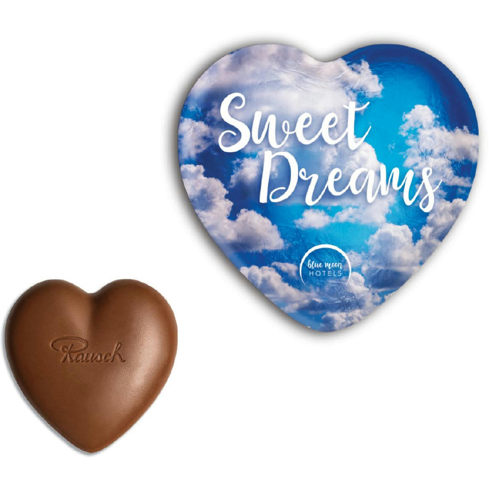 Product image "Rausch Plantagen" Schokoladen-Herz im individuellen Alu-Wickler Werbeartikel