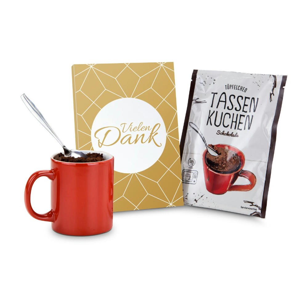 Product image Geschenkartikel / Präsentartikel: Tassenkuchen Schokolade 70 g, Vielen Dank Werbeartikel