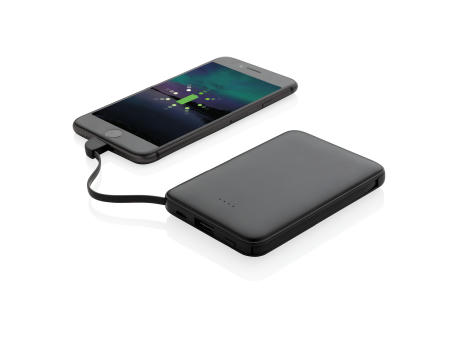 Product image 5.000 mAh Powerbank mit integriertem Kabel bedrucken