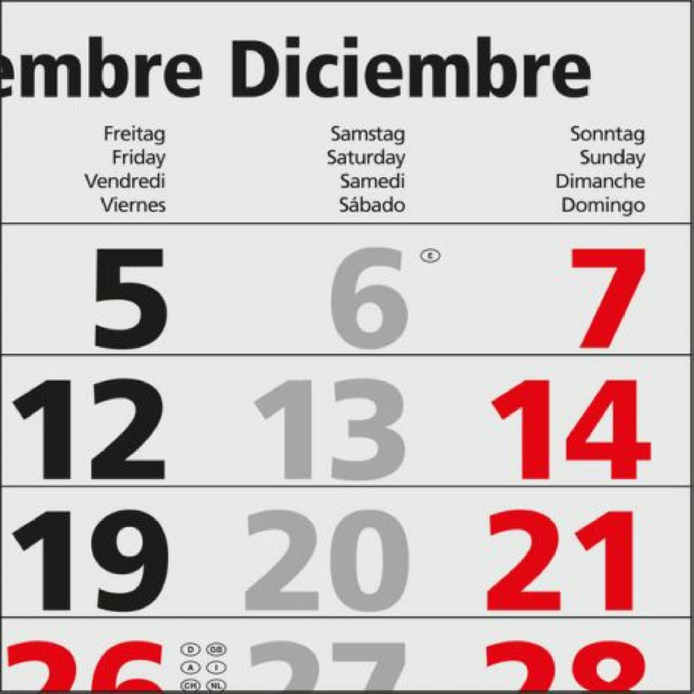 4-Monatskalender Mehrblock Quadro Light 4 mehrsprachig Werbeartikel