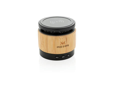 Bambus Wireless Charger und Lautsprecher Werbeartikel