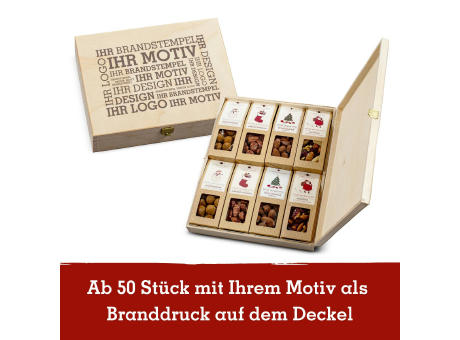 8 Weihnachts-Snacks in der Birkenholzbox bedrucken