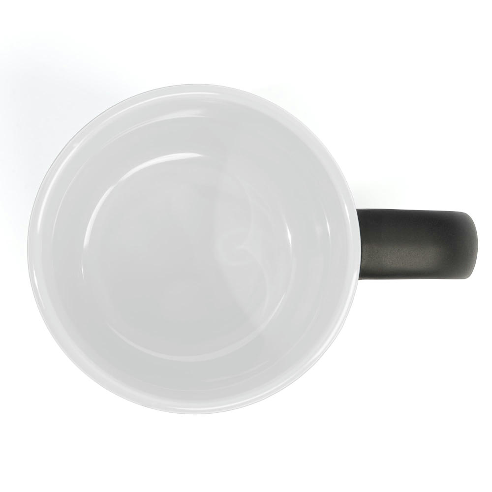 Zanzibar - 355 ml Keramiktasse - Mattschwarz mit Farbeffekt im Innenraum Werbeartikel