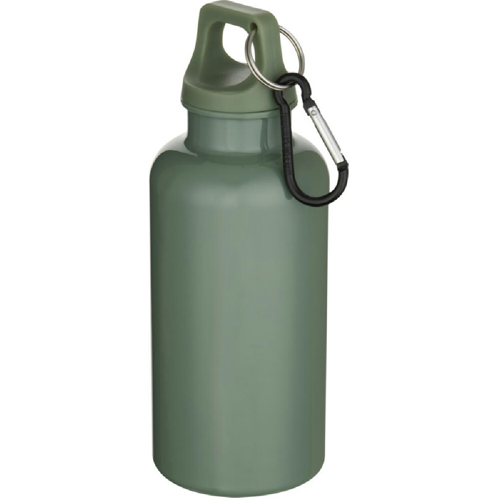 Oregon 400 ml einfarbige RS-zertifizierte Trinkflasche aus recyceltem Kunststoff mit Karabinerhaken  Werbeartikel
