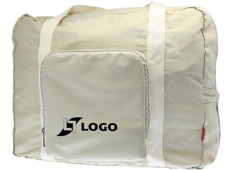 Faltbare Reisetasche 'Tenerife', Polycotton beige bedrucken