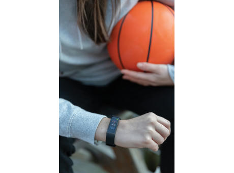 Sense Fit Tracker aus RCS recyceltem TPU mit Pulsmesser Werbeartikel