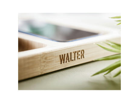 Walter Bamboo Single Dock 15W Organizer und Ladegerät Werbeartikel