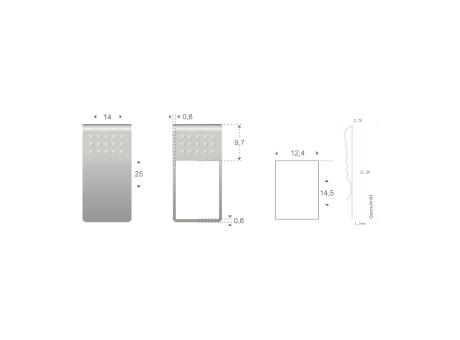 ROMINOX® Mehrweg-Büroklammer Straight Clip mit Noppen, idealer Mailingartikel für Dokumente, bis zu 18 Seiten Klemmkraft Werbeartikel