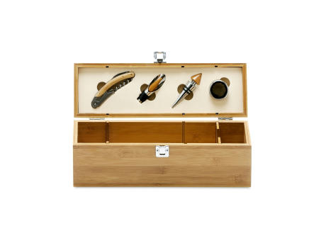 SYRAH. Weinkasten aus Bambus, Zink und Edelstahl Werbeartikel