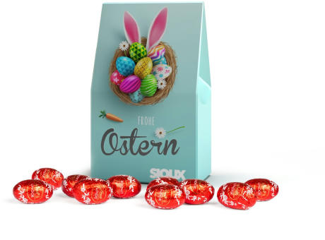 Lindt Lindor Ostereier in Mini-Standboden-Kartonage bedrucken
