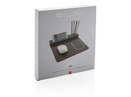 Air Mousepad mit 5W Wireless Charger und USB Werbeartikel