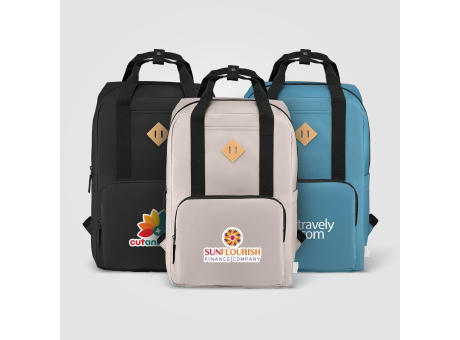 Majesty Laptop-Rucksack mit verstellbarem Gurt für 15-Zoll-Laptops aus 300D rPET - 16 L bedrucken