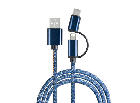 3-in-1 Ladekabel REEVES-DENIM bedrucken