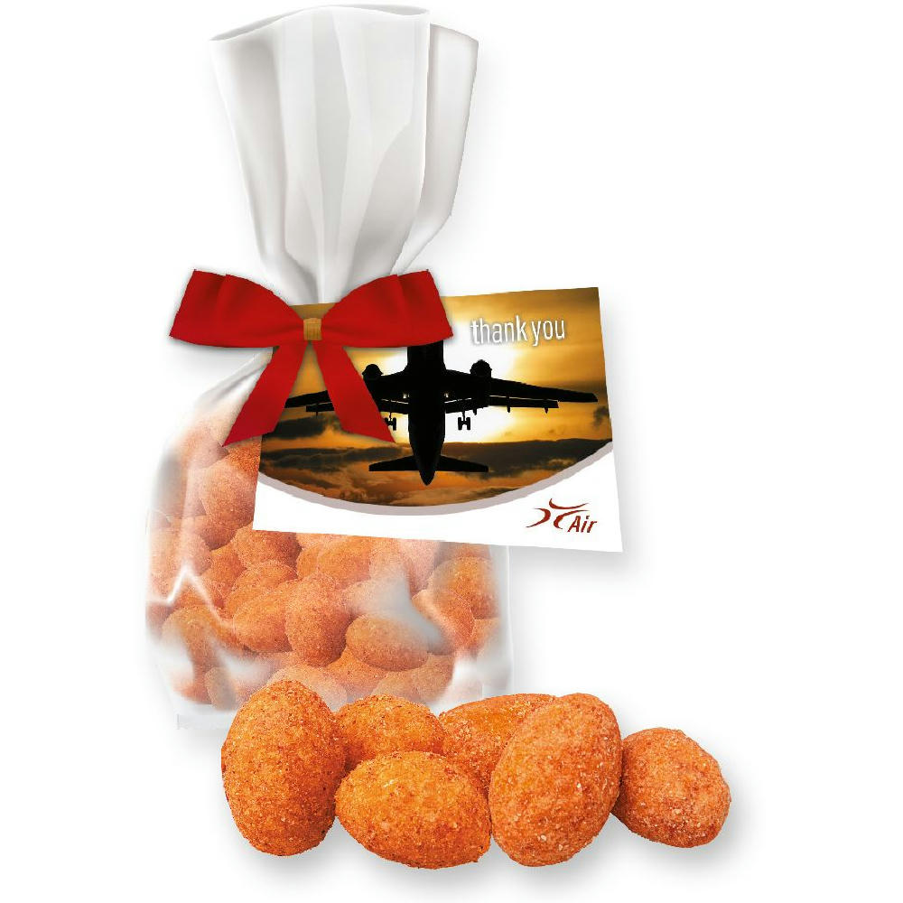 Product image Erdnüsse Chili, ca. 25g, Express Flachbeutel mit Schleife mit Werbekarte Werbeartikel