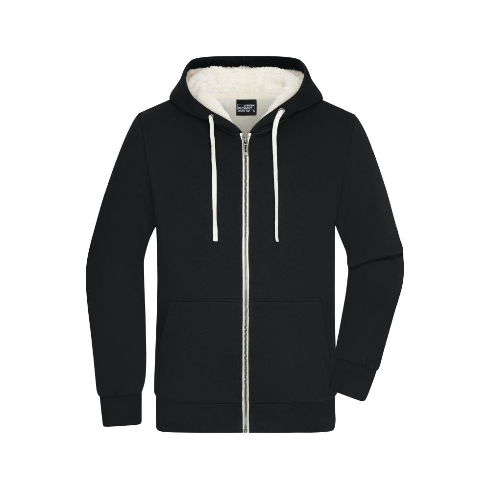 Men's Doubleface Jacket - Kapuzenjacke aus BIO-Baumwolle mit weichem Sherpa-Futter Werbeartikel