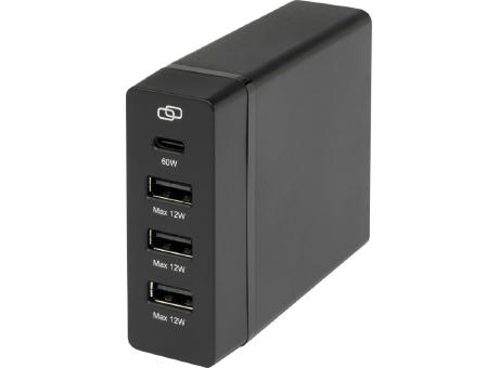 ADAPT PD-Powerstation aus recyceltem Kunststoff, 72W bedrucken