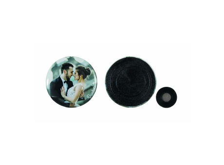 Metallbutton 56mm mit Textilienmagnet bedrucken