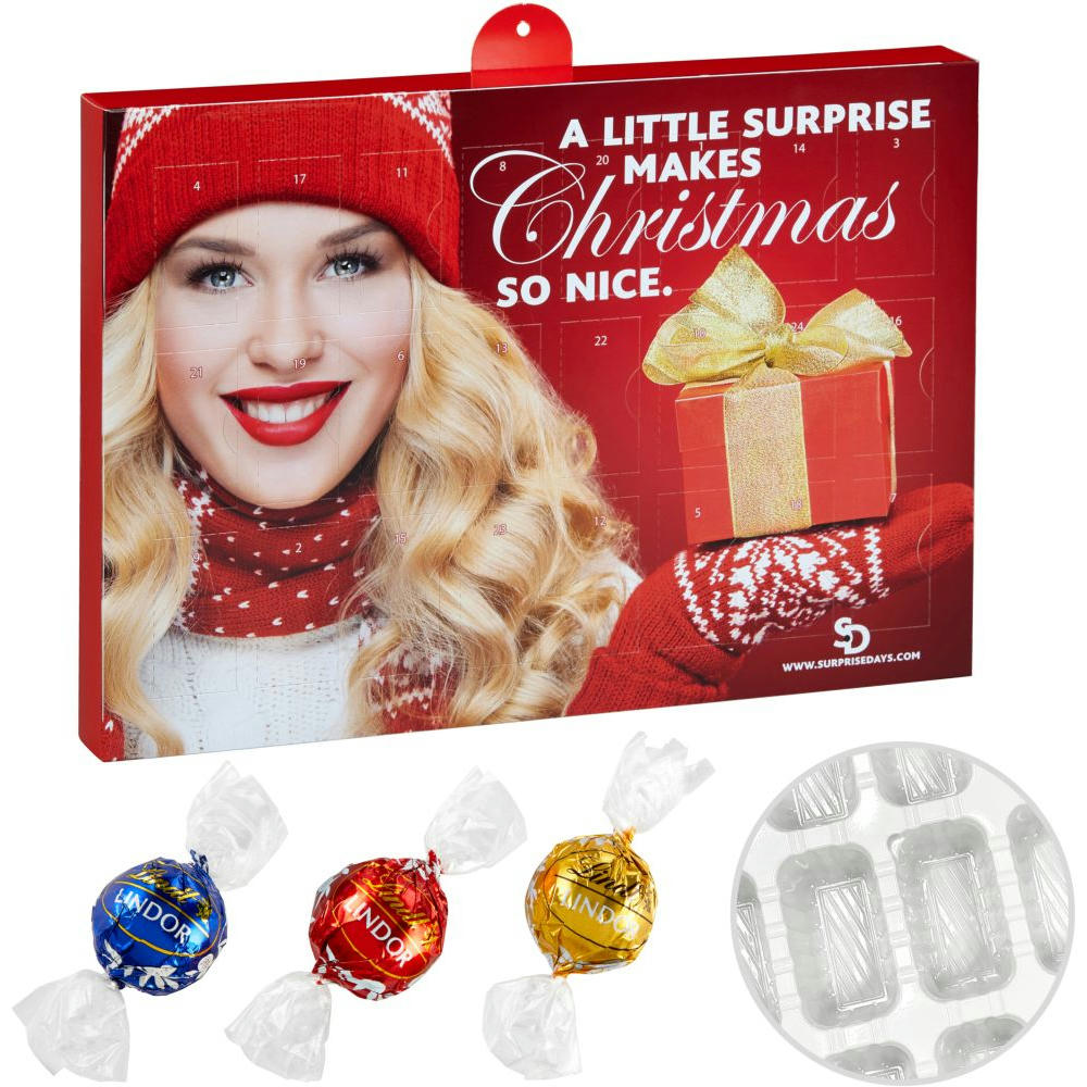 Product image Premium Präsent-Adventskalender mit Lindt Lindor Kugel Mix Werbeartikel