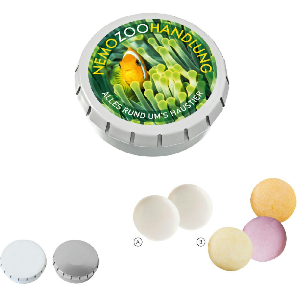 Product image SUPER-MINI-Drück-mich-Dose mit mentos, 22g Werbeartikel