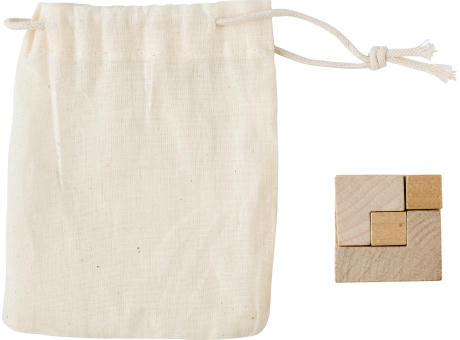 Würfelpuzzle aus Holz Amber Werbeartikel