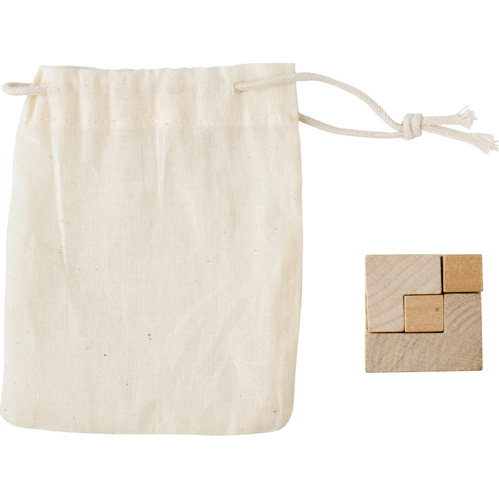 Product image Würfelpuzzle aus Holz Amber Werbeartikel