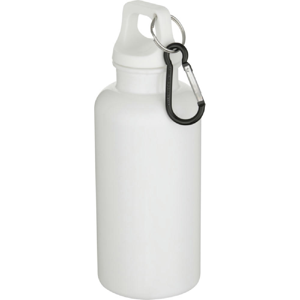 Oregon 400 ml einfarbige RS-zertifizierte Trinkflasche aus recyceltem Kunststoff mit Karabinerhaken  Werbeartikel