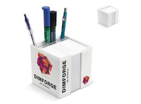 Product image Notizzettel 10x10x10cm in Würfelbox mit Stifteköcher Werbeartikel