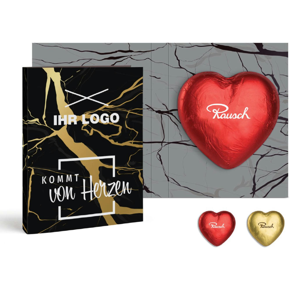 Product image "Rausch Plantagen" Schokoladen-Herz in Klappkarte groß Werbeartikel