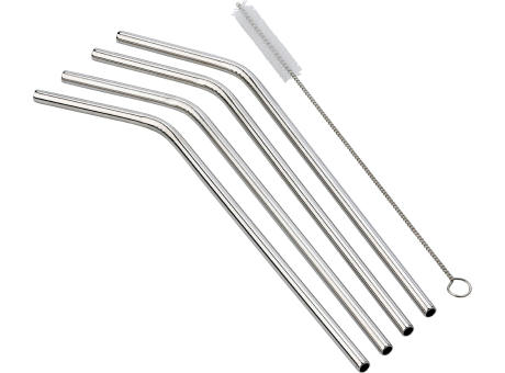 4er Set Strohhalme aus Edelstahl Rudy Werbeartikel