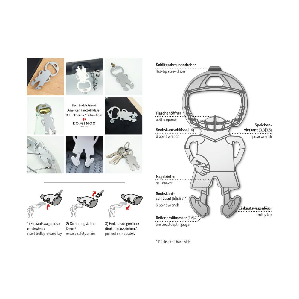 ROMINOX® Best Buddy Friend // American Football Player Werbeartikel