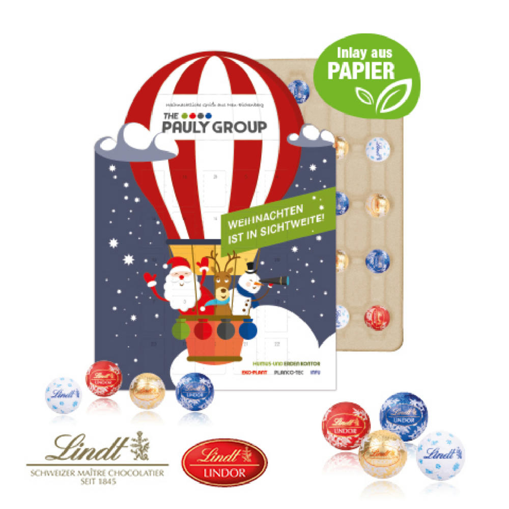 Product image Adventskalender "individuelle Kalenderform" mit Lindt Schokolade Werbeartikel