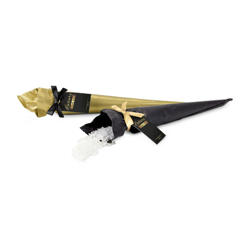 Product image Badesalz Luxury, Duftrichtung Vanille, Geschenktüte in Schwarz, 100 Gramm Werbeartikel