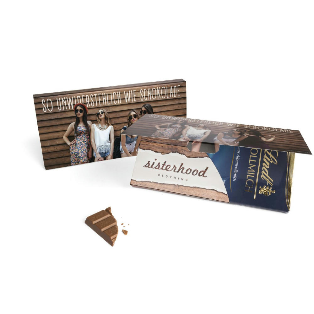Lindt Schokoladentafel in Mailingmappe Werbeartikel