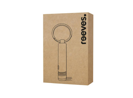 Schlüsselanhänger mit wiederaufladbare LED Taschenlampe REEVES-PORTO LIGHT Werbeartikel
