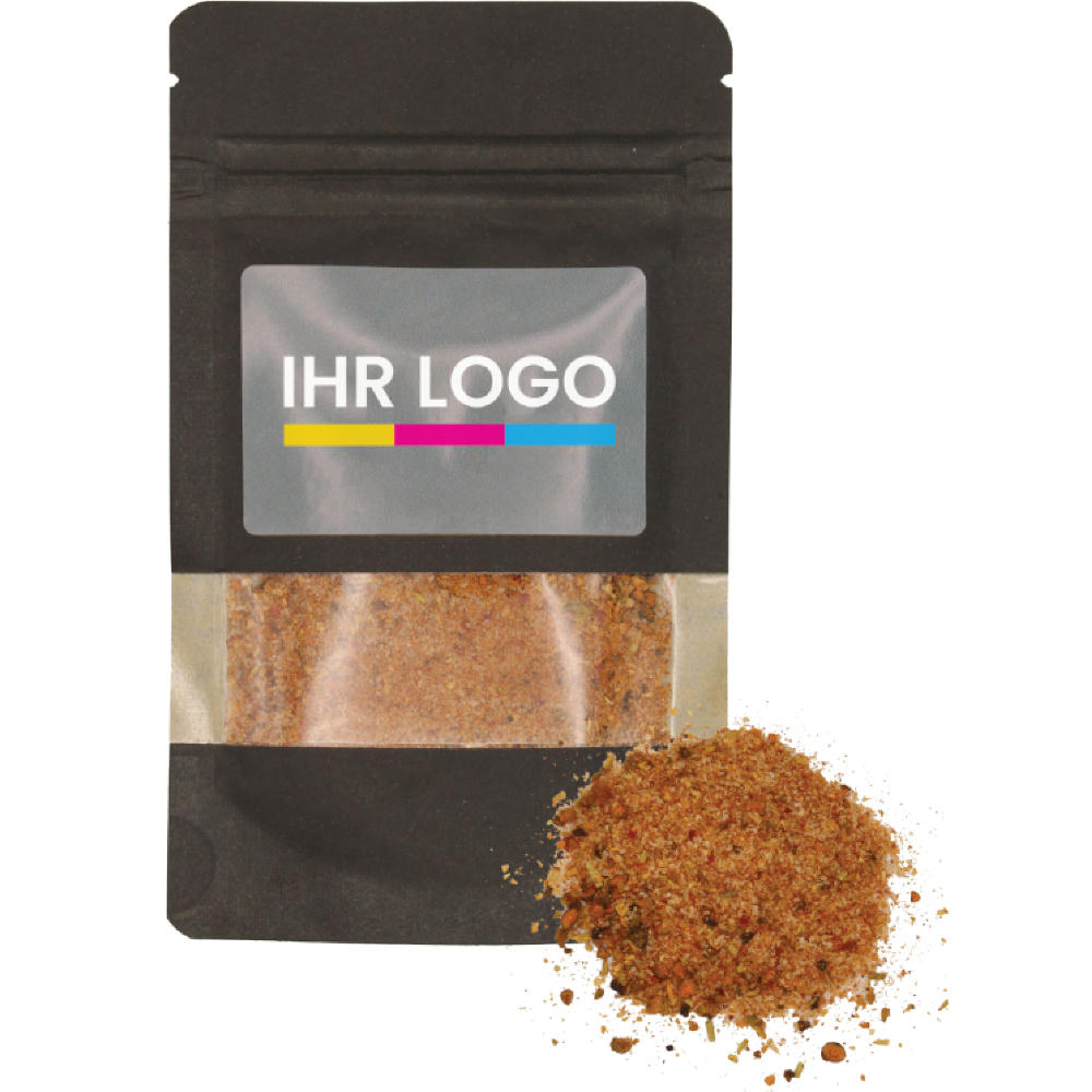 Product image Grill Gewürz verpackt im Doypack Beutel klein Schwarz Werbeartikel