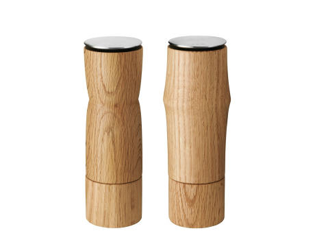 Stelton Storm salt und pepper mill 2St oak Werbeartikel